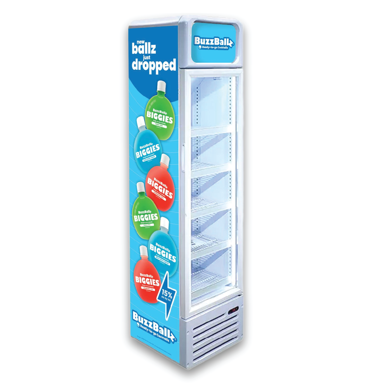 BuzzBallz 135L Standing Wider Slim Fridge For Biggies