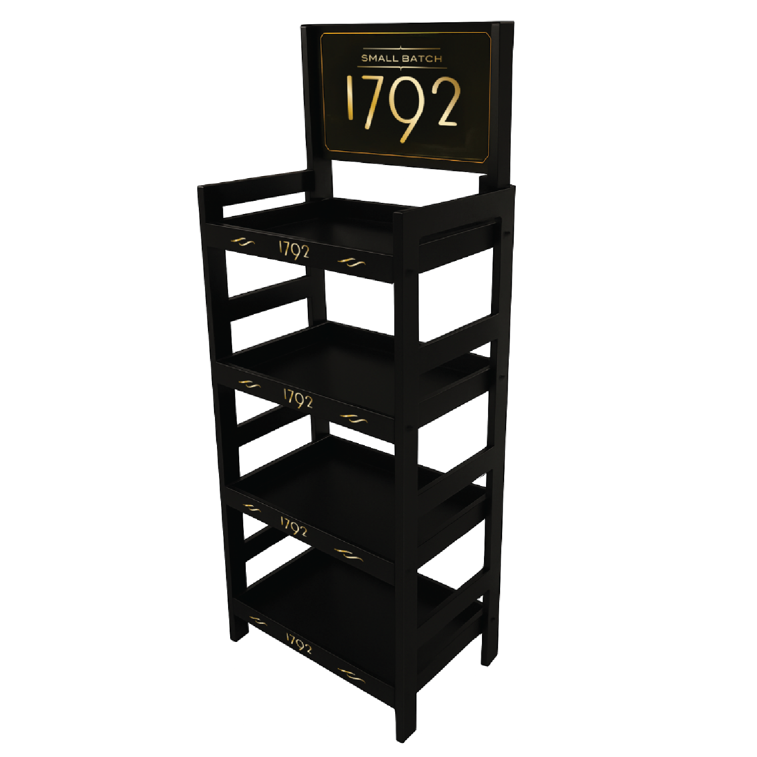 1792 4-Shelf Wood Display Stand