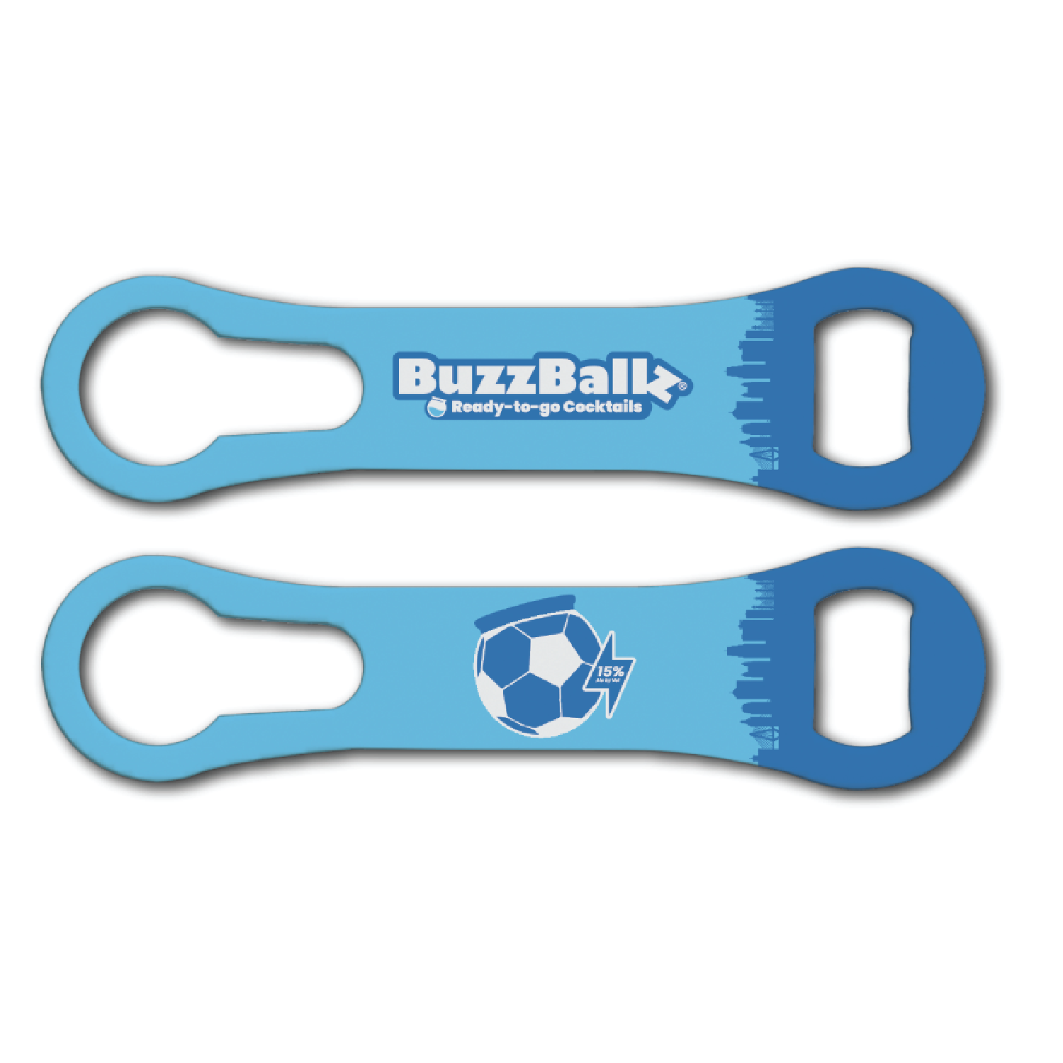 BuzzBallz White Bottle Opener with Liquor Pourer Spout Remover