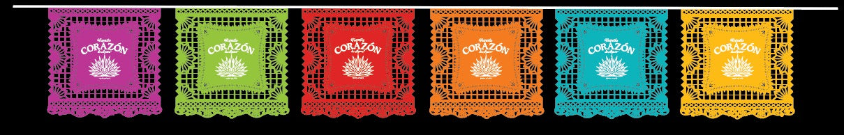 Corazon Paper Picado Style Pennant Banner