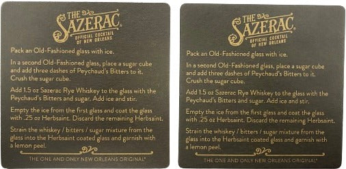 Sazerac 4x4 40pt Pulpboard Coasters Round Or Square